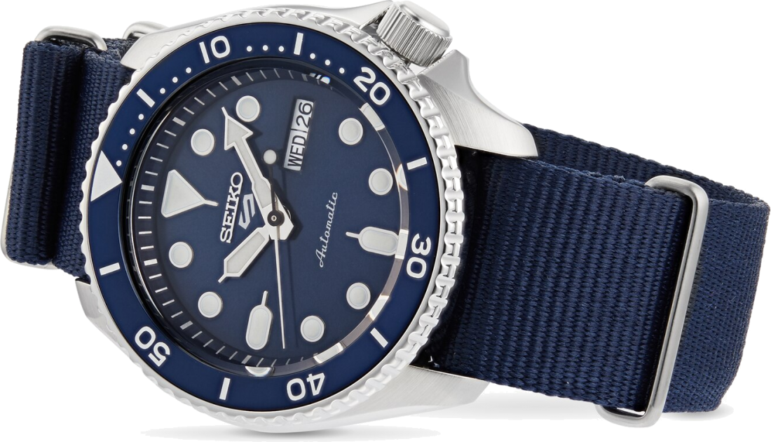 Seiko 5 Sports Automatic SKX Blue Dial Blue NATO Strap Watch For Men - SRPD51K2