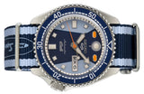 Seiko 5 Sports Honda Super Cub Limited Edition Blue Dial Two Tone NATO Strap Watch For Men - SRPK37K1