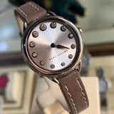 Marc Jacobs Betty White Dial Brown Leather Strap Watch for Women - MJ1480