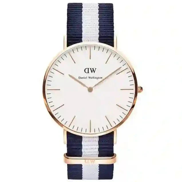 Daniel Wellington Classic Glasgow White Dial Two Tone NATO Strap Watch For Women - DW00100031