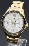 Tommy Hilfiger Sport White Dial Gold Steel Strap Watch for Men - 1791365