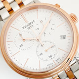Tissot Carson Premium Chronograph White Dial Two Tone Steel Strap Watch For Men - T122.417.22.011.00