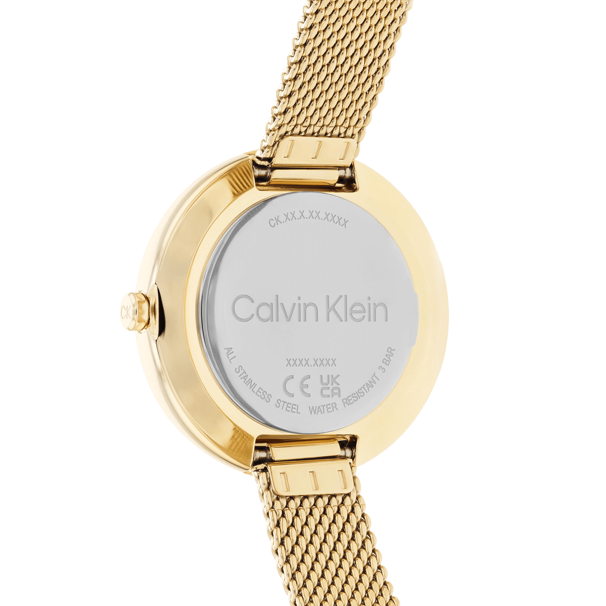 Calvin Klein Authentic White Dial Rose Gold Mesh Bracelet Watch for Women - K8G23526