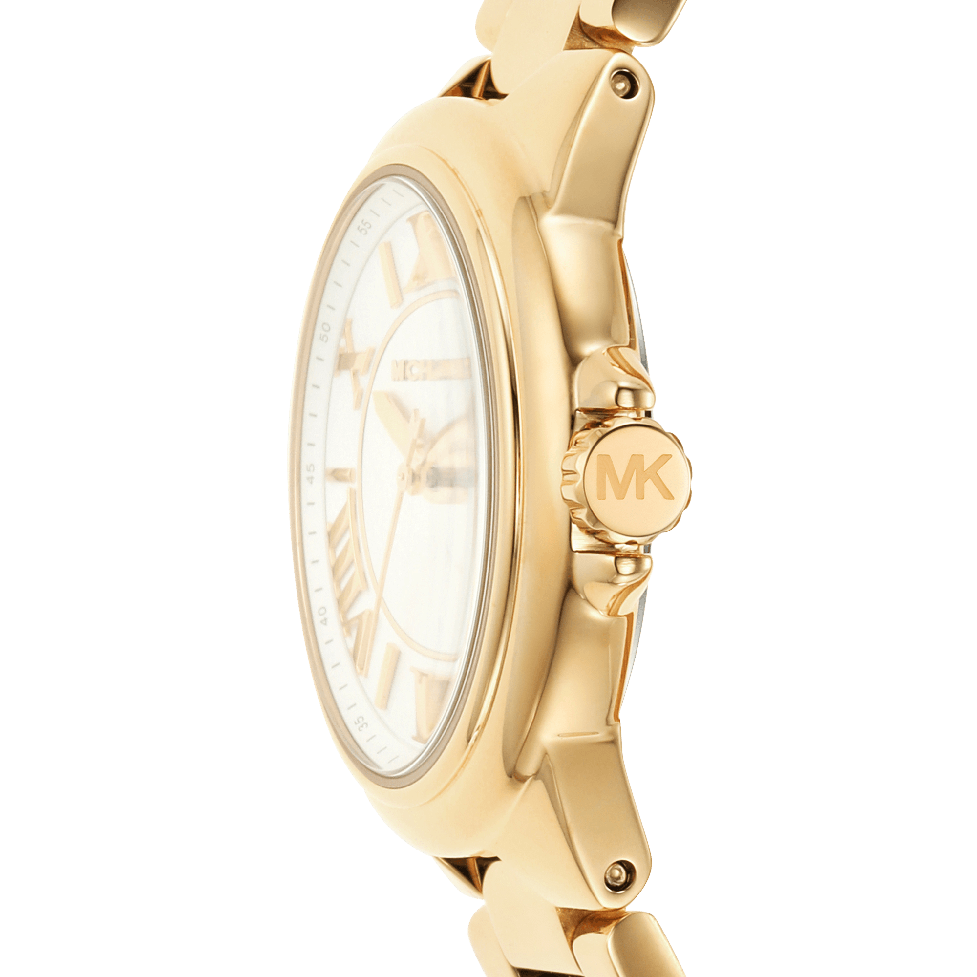 Michael Kors Camille Quartz White Dial Gold Steel Strap Watch For Women - MK7255