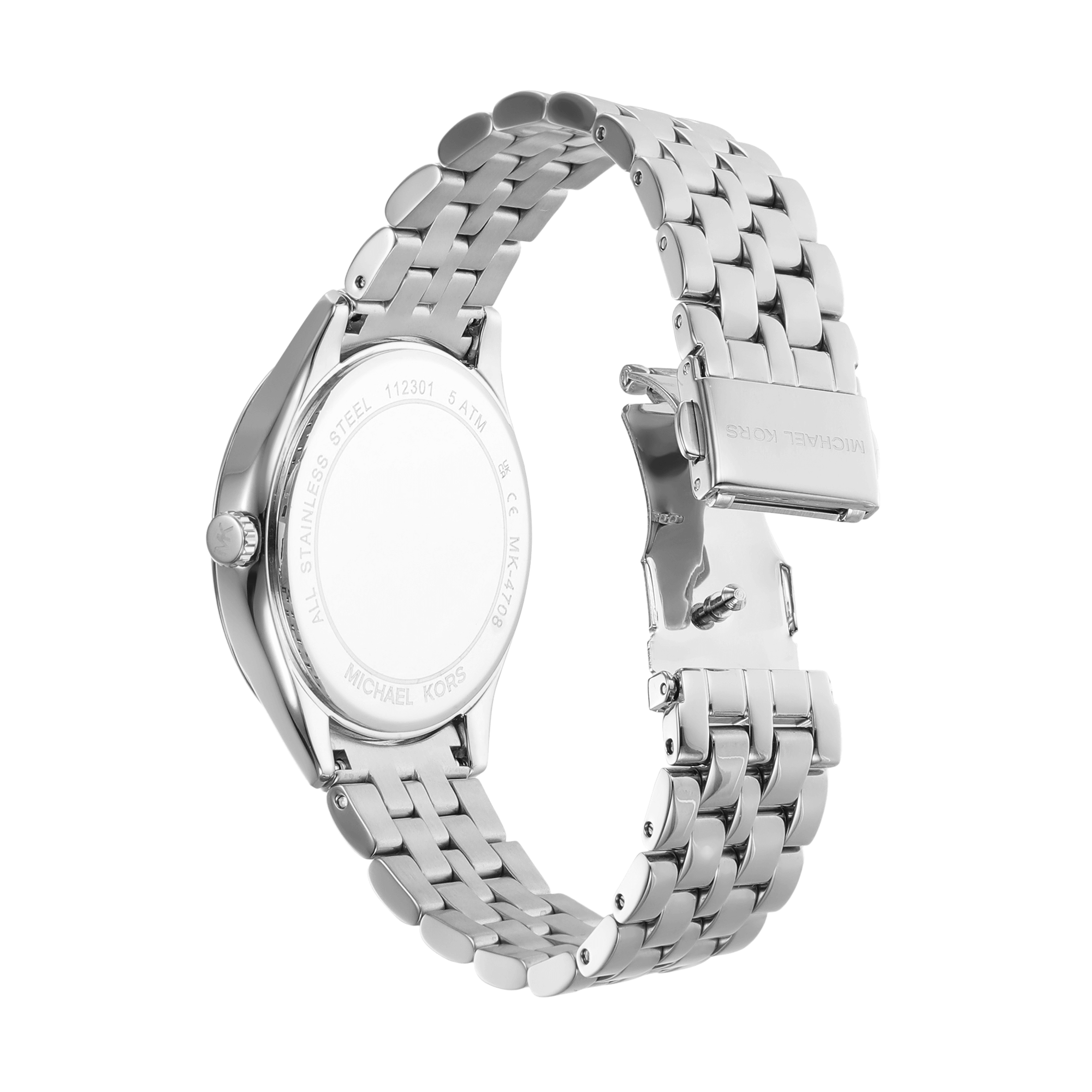 Michael Kors Harlowe Three-Hand Quartz Silver Dial Silver Steel Strap Watch For Women - MK4708