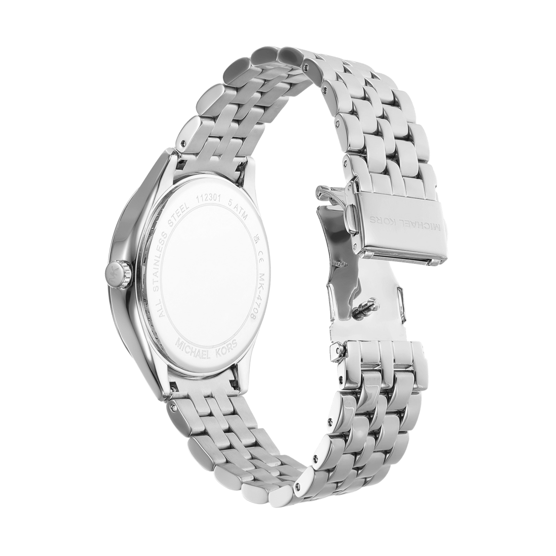 Michael Kors Harlowe Three-Hand Quartz Silver Dial Silver Steel Strap Watch For Women - MK4708