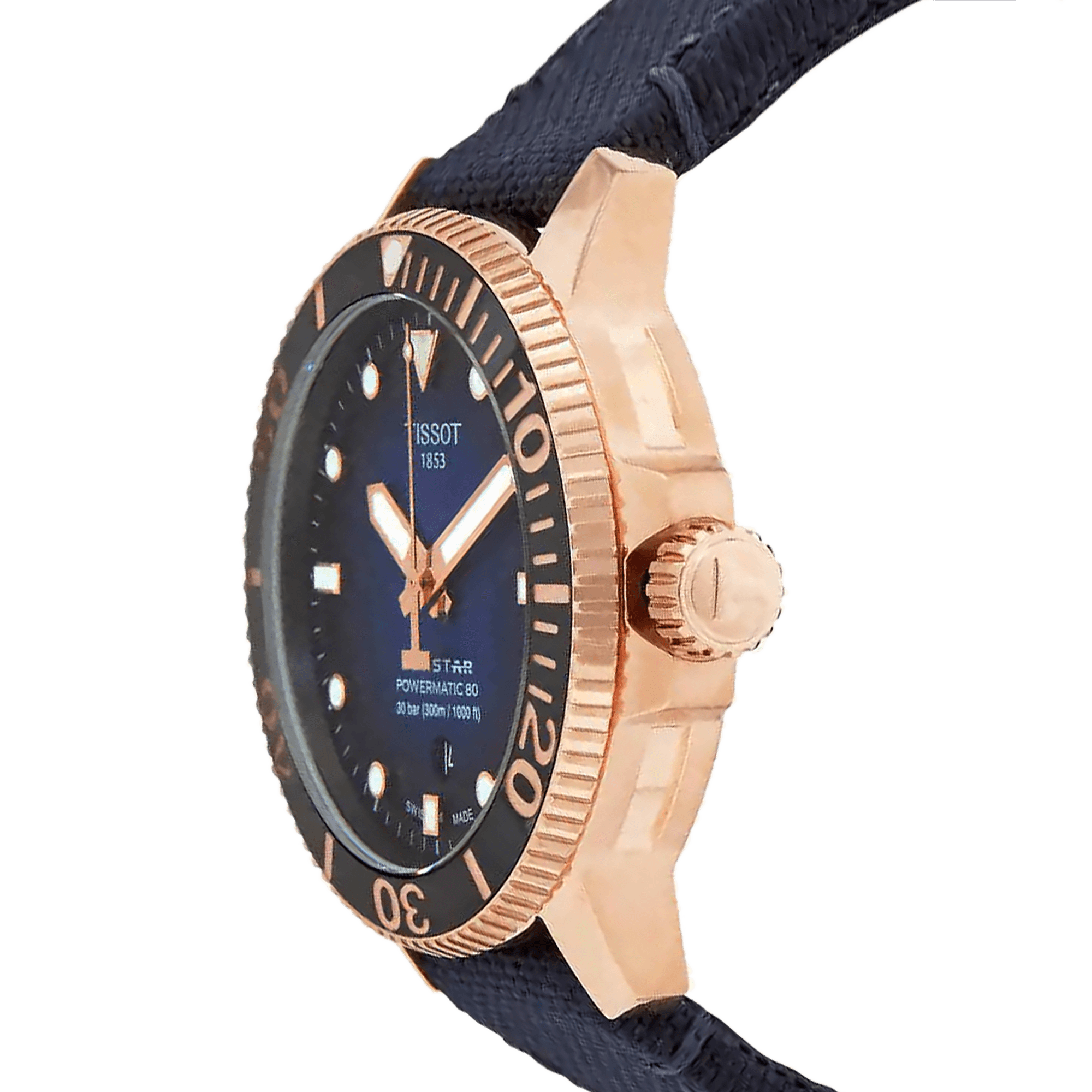 Tissot Seastar 1000 Powermatic 80 Blue Dial Blue Nylon Strap Watch for Men - T120.407.37.041.00