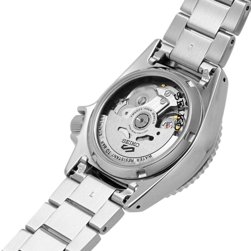 Seiko 5 Sports SKX Automatic Cream Dial Silver Steel Strap Watch For Men - SRPK31K1