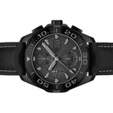 Tag Heuer Aquaracer Automatic Chronograph Special Edition Titanium Grey Dial Black Leather Strap Watch for Men - CAY218B.FC6370