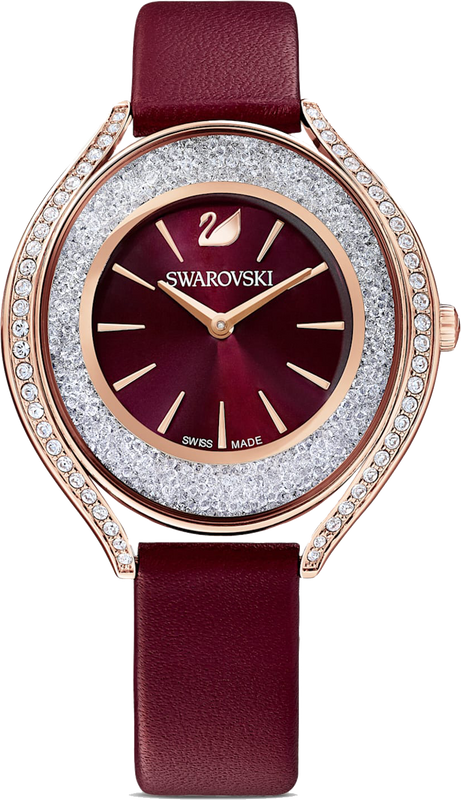 Swarovski Crystalline Aura Red Dial Red Leather Strap Watch for Women - 5558637