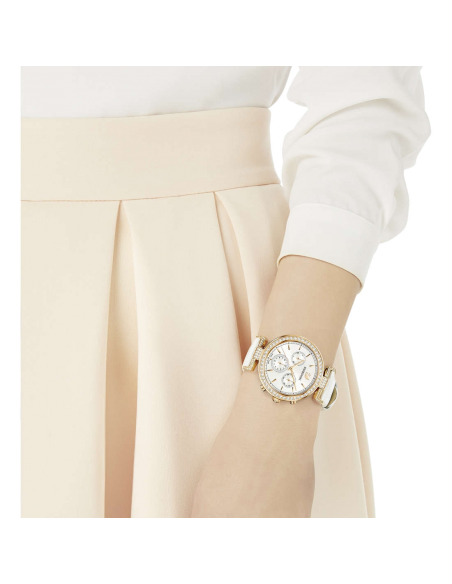 Swarovski Era Journey Silver Dial White Leather Strap Watch for Women - 5295369