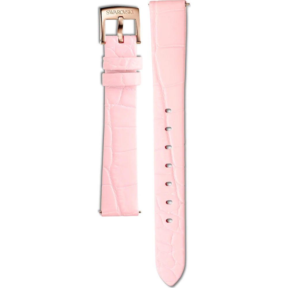 Swarovski Crystal Quartz Pink Dial Pink Leather Strap Watch for Women - 5575217