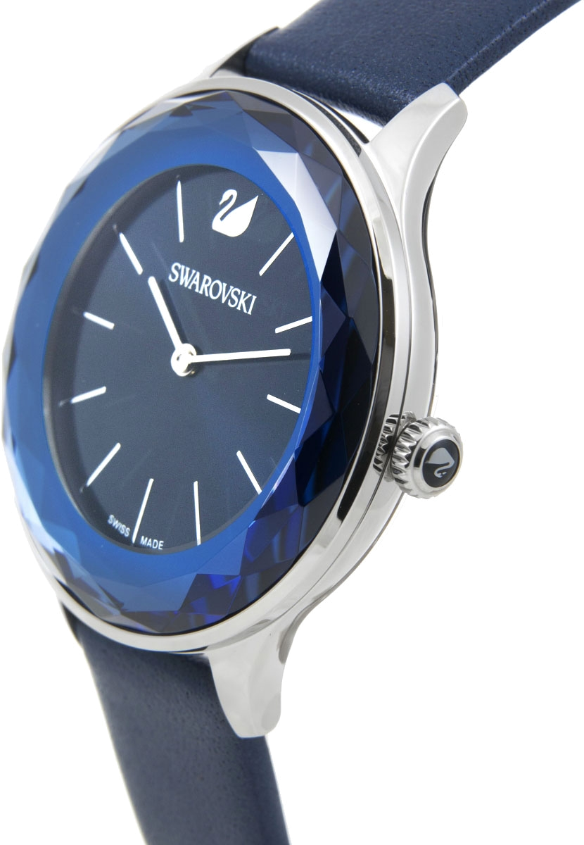 Swarovski Octea Nova Blue Dial Blue Leather Strap Watch for Women - 5295349