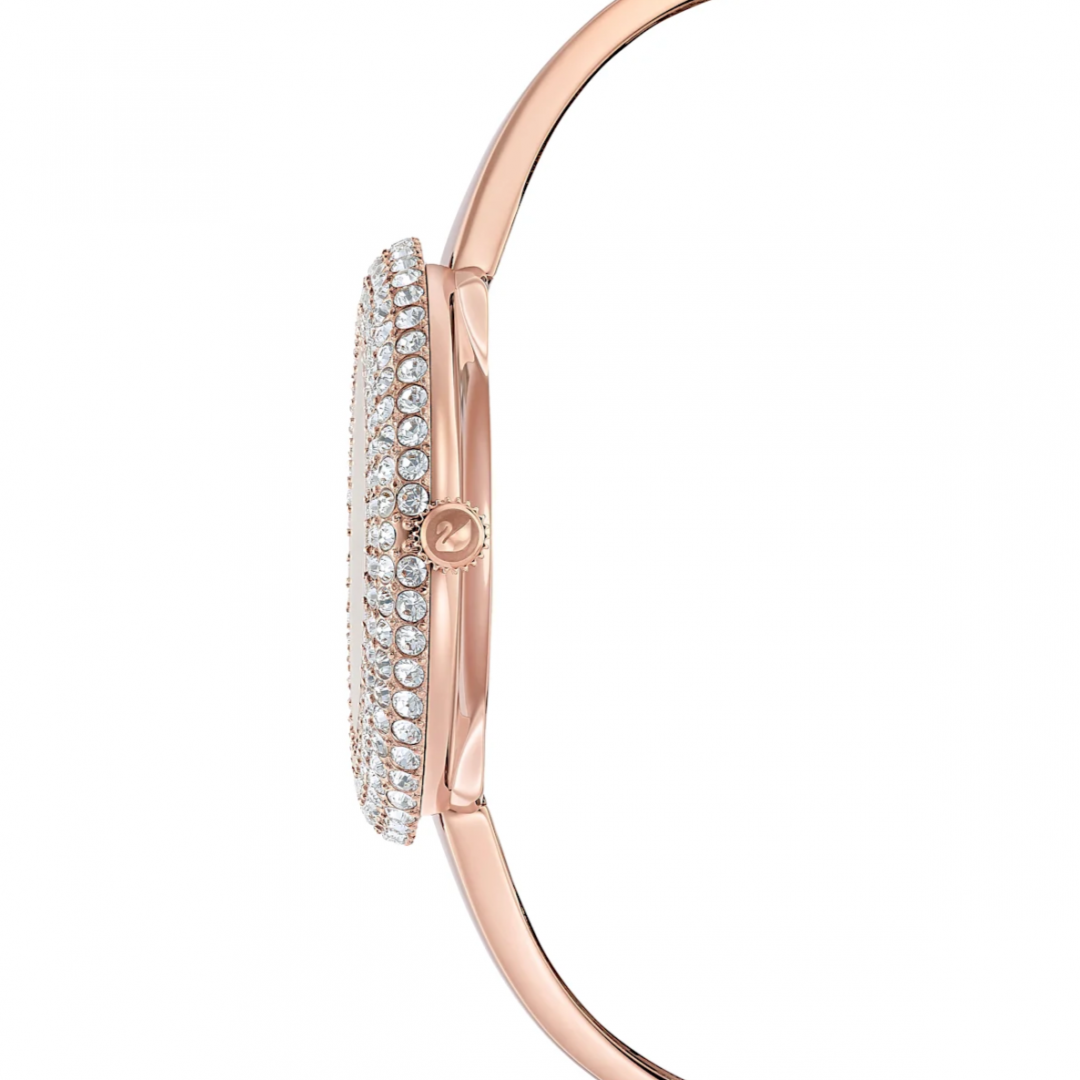 Swarovski Crystal Rose Silver Dial Rose Gold Steel Strap Watch for Women - 5484073