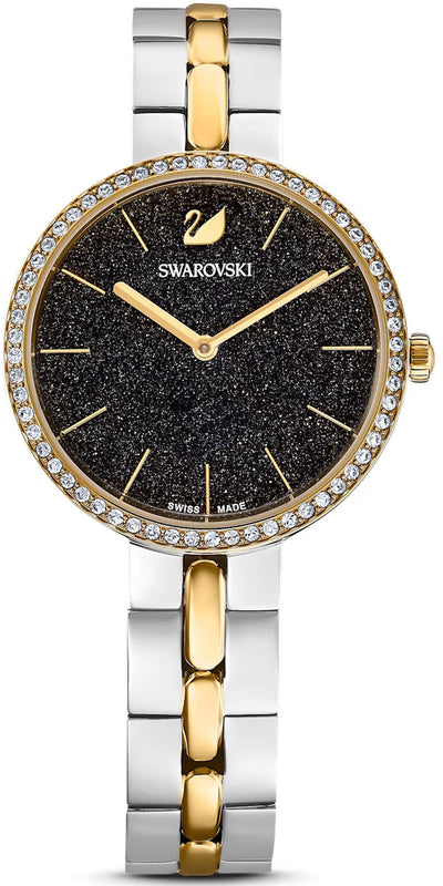 Swarovski Cosmopolitan Black Dial Two Tone Steel Strap Watch for Women - 5644072