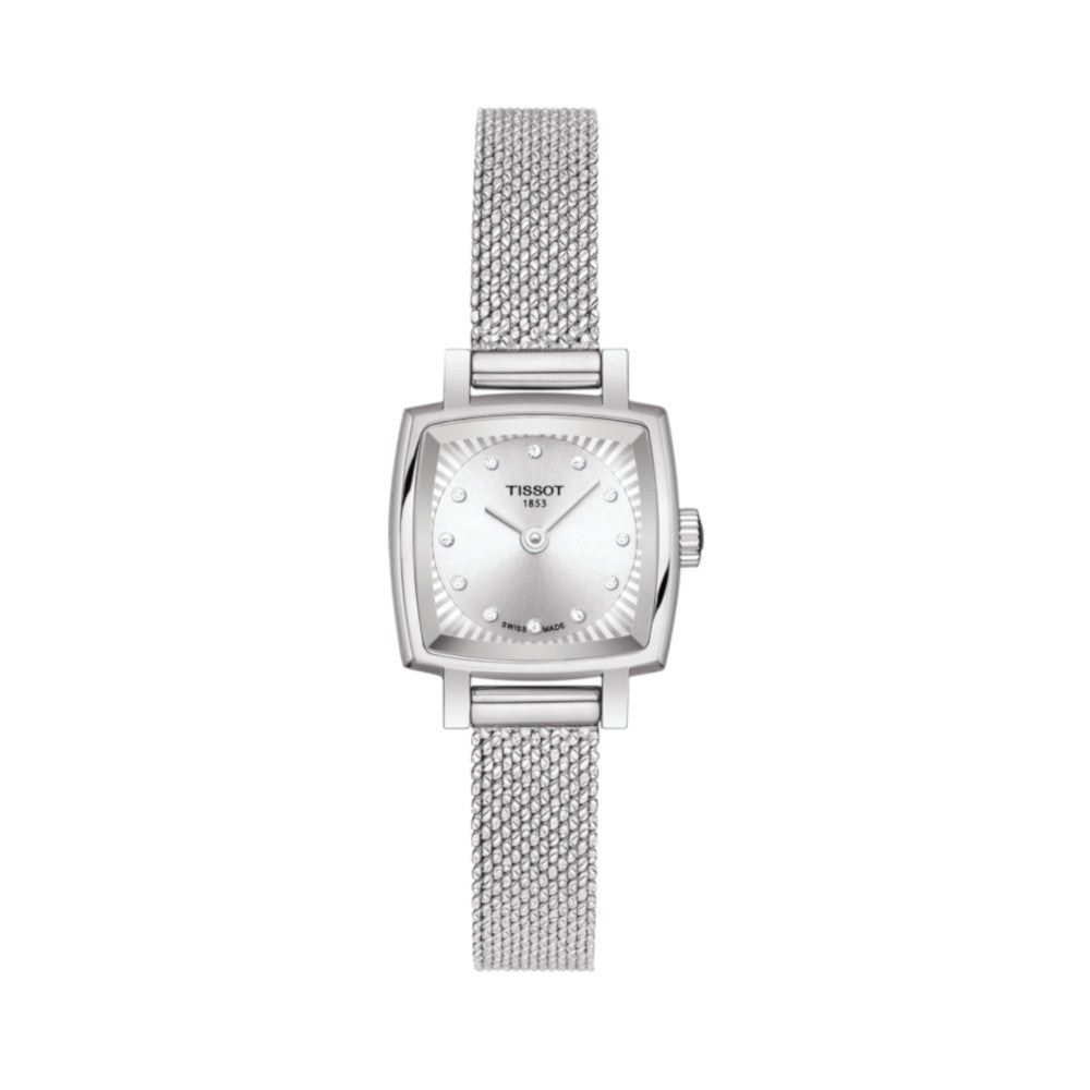 Tissot Lovely Square Silver Dial Silver Mesh Bracelet Watch For Women - T058.109.11.036.00