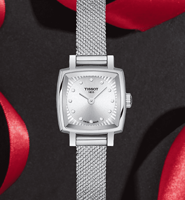 Tissot Lovely Square Silver Dial Silver Mesh Bracelet Watch For Women - T058.109.11.036.00