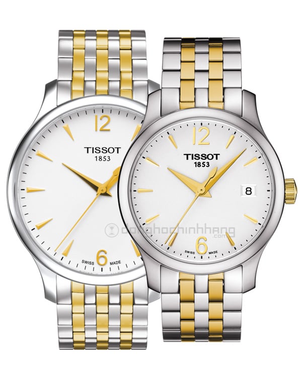 Tissot T Classic Tradition White Dial Two Tone Mesh Bracelet Watch for Women - T063.210.22.037.00