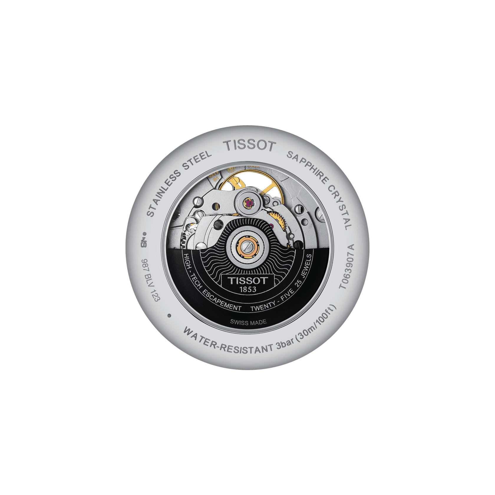 Tissot Tradition Powermatic 80 Open Heart Silver Dial Two Tone Steel Strap Watch For Men - T063.907.22.038.01