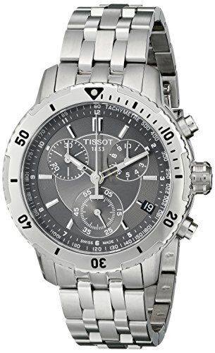 Tissot PRS 200 Grey Dial Chronograph Grey Dial Silver Steel Strap Watch For Men - T067.417.11.051.00
