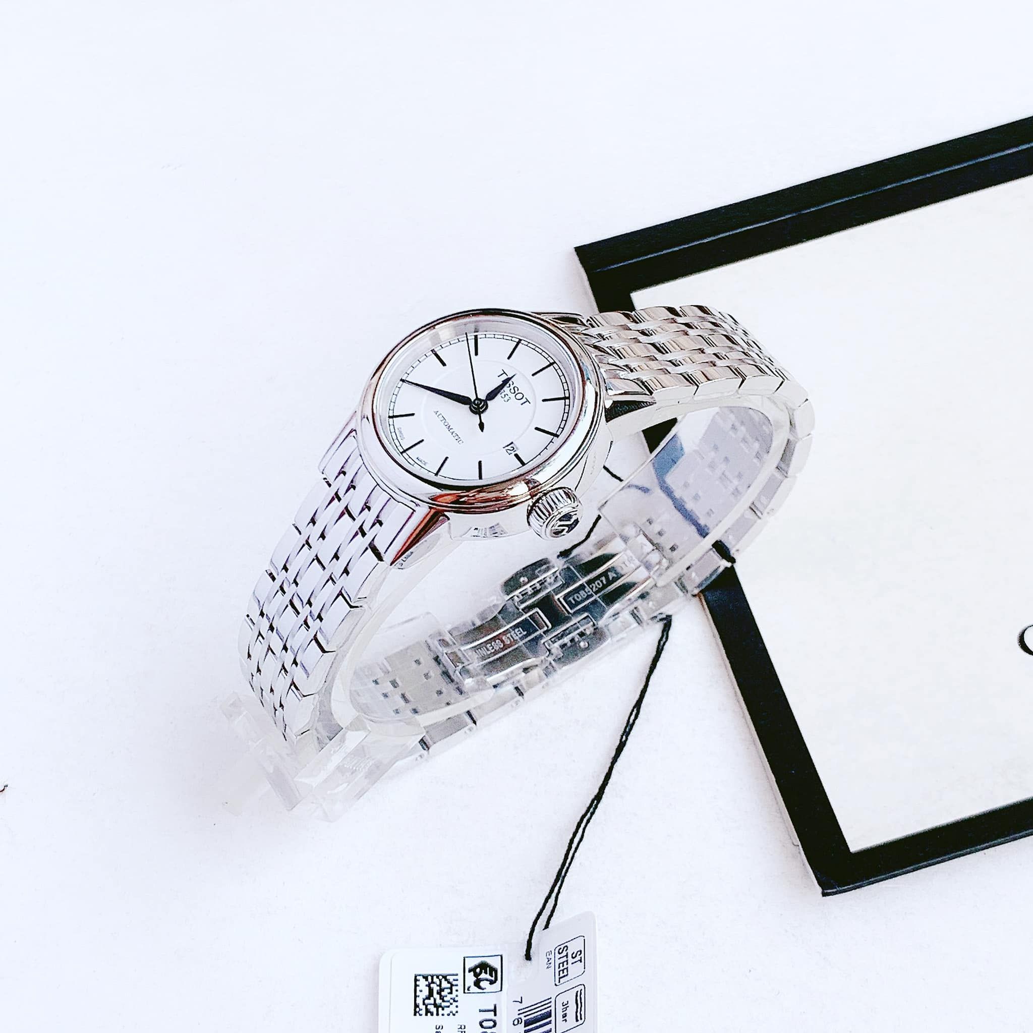 Tissot T Classic Carson Automatic White Dial Silver Steel Strap Watch For Women - T085.207.11.011.00