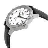 Tissot Carson Powermatic 80 White Dial Black Leather Strap Watch For Men - T085.407.16.013.00