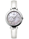 Tissot T Trend Flamingo Valentines Mother of Pearl White Dial White Leather Strap Watch For Women - T094.210.16.111.01