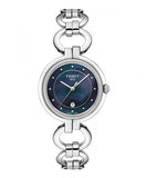 Tissot T Lady Flamingo Mother of Pearl Blue Dial Silver Steel Strap Watch for Women - T094.210.11.126.00