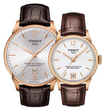 Tissot Chemin Des Tourelles Powermatic 80 Lady Silver Dial Brown Leather Strap Watch For Women - T099.207.36.037.00