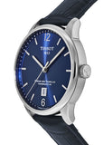 Tissot Chemin Des Tourelles Powermatic 80 Lady Blue Dial Blue Leather Strap Watch For Women - T099.207.16.047.00