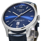 Tissot Chemin Des Tourelles Powermatic 80 Lady Blue Dial Blue Leather Strap Watch For Women - T099.207.16.047.00