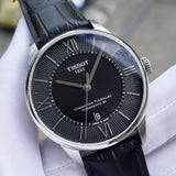 Tissot Chemin Des Tourelles Powermatic 80 Black Dial Black Leather Strap Watch For Men - T099.407.16.058.00