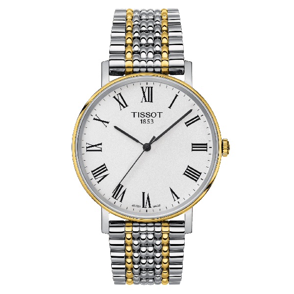 Tissot Everytime Medium White Dial Two Tone Mesh Bracelet Watch For Men - T109.410.22.033.00