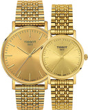 Tissot T Classic Everytime Medium Gold Dial Gold Mesh Bracelet Watch For Men - T109.410.33.021.00