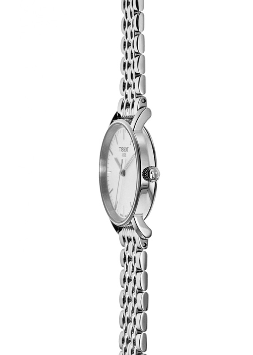 Tissot Everytime Small White Dial Silver Mesh Bracelet Watch For Women - T109.210.11.031.00