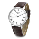 Tissot T Classic Everytime White Dial Brown Leather Strap Watch For Men - T109.410.16.033.00