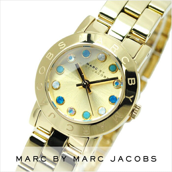 Marc Jacobs Amy Dexter Gold Dial Gold Steel Strap Watch for Women - MBM3218
