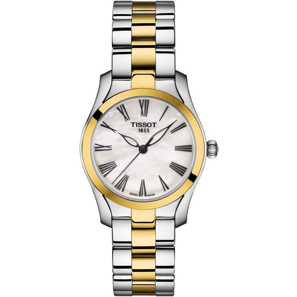 Tissot T Wave Lady White Mother of Pearl Dial Two Tone Steel Strap Watch For Women - T112. 210. 22. 113. 00