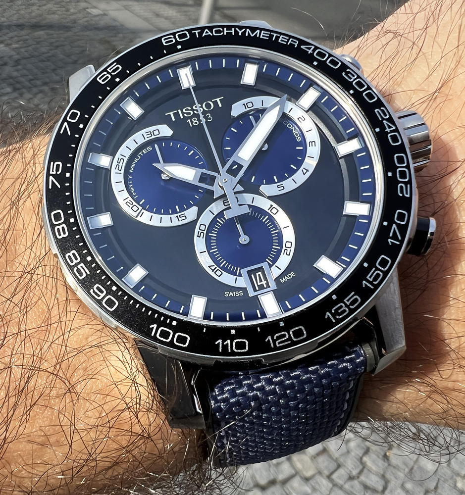 Tissot Supersport Chrono Black Dial Blue Nylon Strap Watch for Men - T125.617.17.051.03