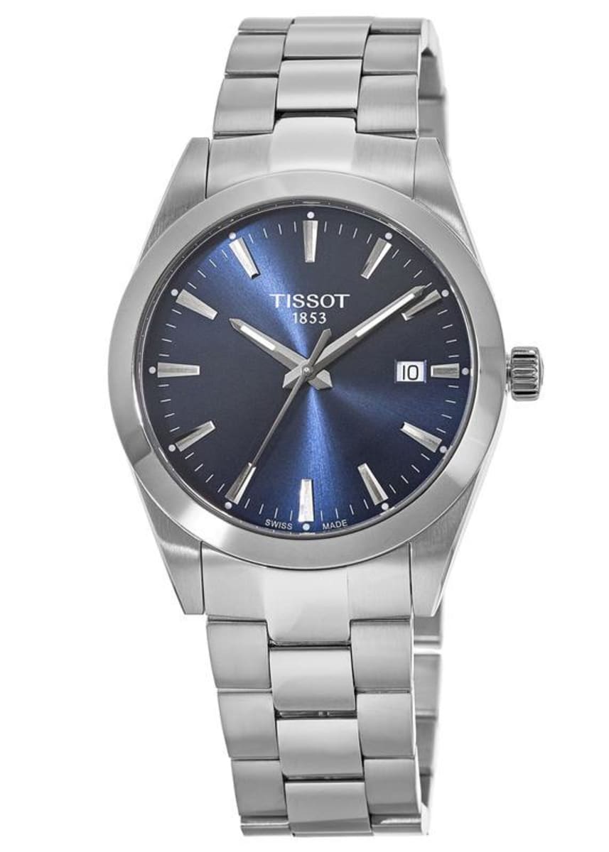 Tissot Gentleman Blue Dial Silver Steel Strap Watch For Men - T127.410.11.041.00