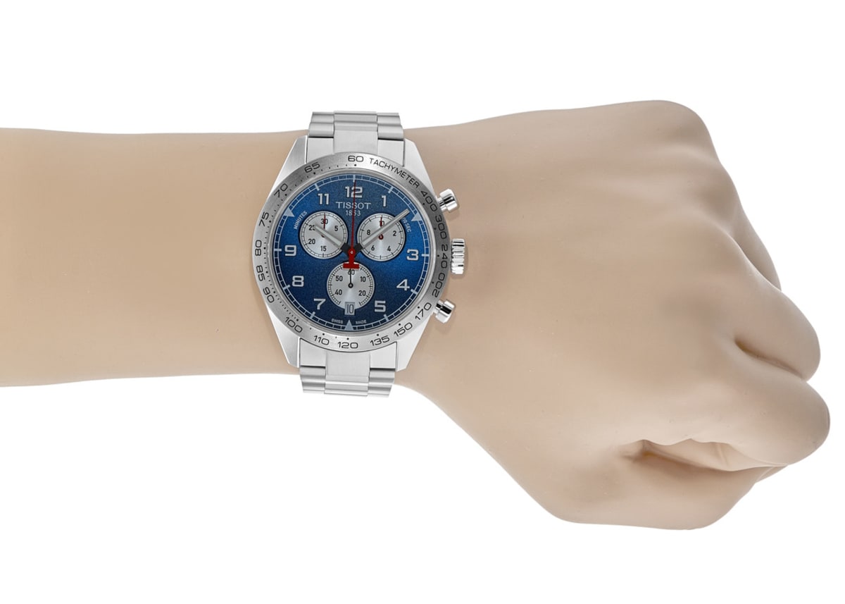 Tissot PRS 516 Chronograph Blue Dial Blue Steel Strap Watch for Men - T131.617.11.042.00