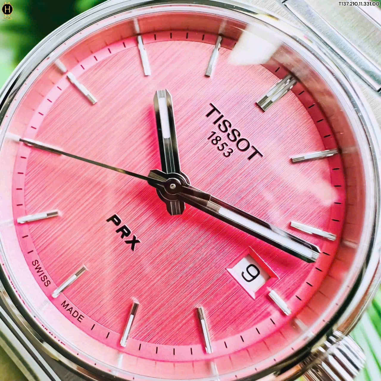 Tissot PRX Quartz Pink Dial Silver Steel Strap Watch for Women - T137.210.11.331.00