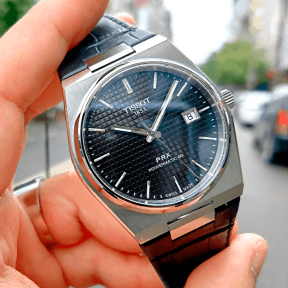 Tissot PRX Powermatic 80 Blue Dial Blue Leather Strap Watch for Men - T137.407.16.041.00