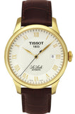 Tissot Le Locle Automatic Gold Dial Brown Leather Strap Watch For Men - T41.5.413.73