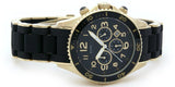 Marc Jacobs Rock Chronograph Black Dial Black Silicone Strap Watch for Women - MBM2552