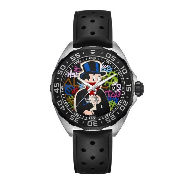 Tag Heuer Formula 1 Alec Monopoly Special Edition Black Rubber Strap Watch for Men - WAZ1117.FT8023