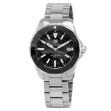 Tag Heuer Aquaracer Quartz Black Dial Silver Steel Strap Watch for Women - WAY131K.BA0748