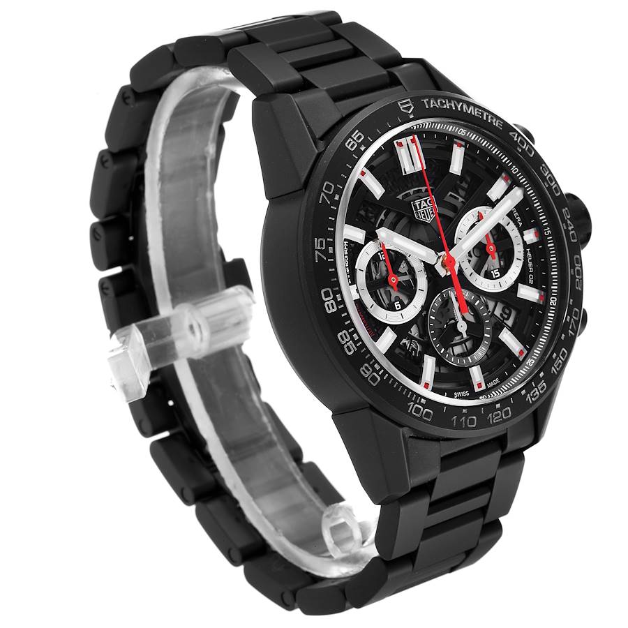 Tag Heuer Carrera Automatic Chronograph Black Dial Black Steel Strap Watch for Men - CBG2090.BH0661
