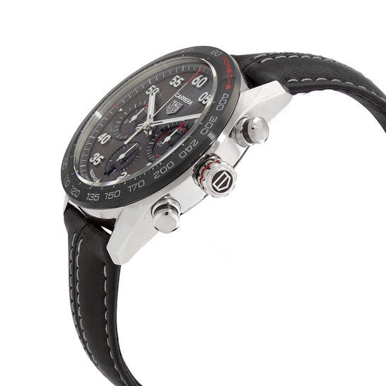 Tag Heuer Carrera Porsche Chronograph Special Edition Black Dial Black Leather Strap Watch for Men - CBN2A1F.FC6492