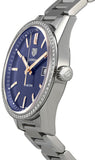 Tag Heuer Carrera Quartz Diamonds Blue Dial Silver Steel Strap Watch for Women - WAR1114.BA0601